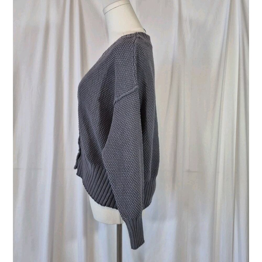 Free People Beach Hailee Cardi Charcoal Gray Cotton Sweater XS - Picture 7 of 10